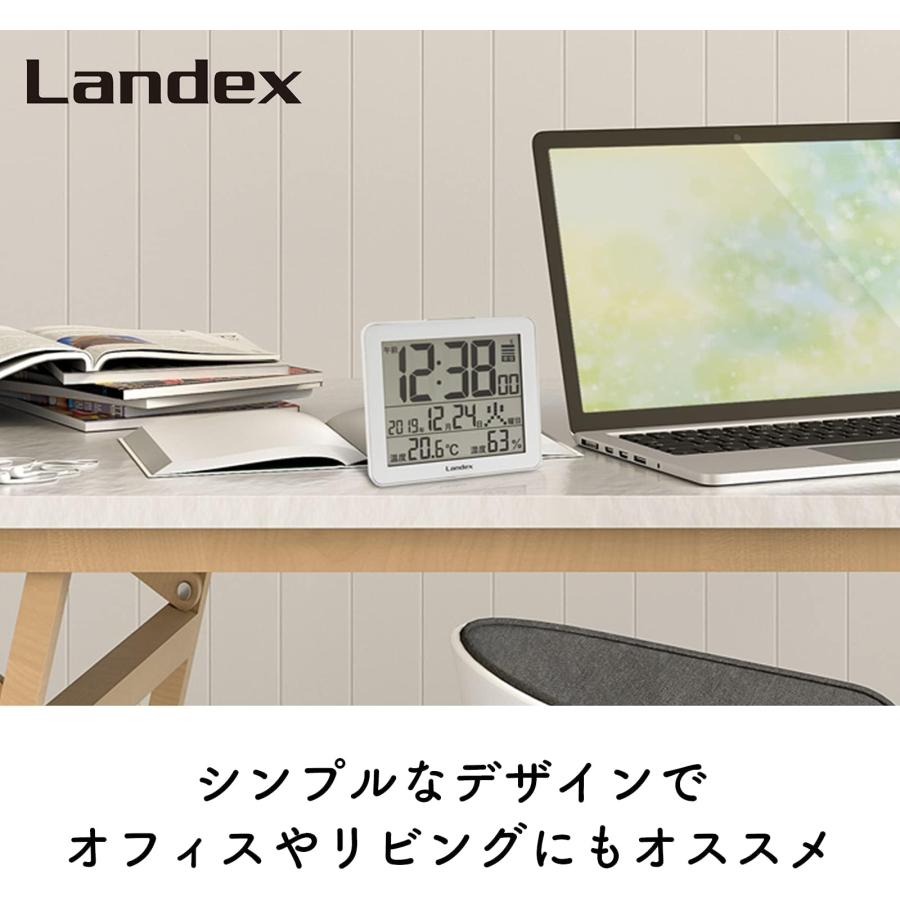 ランデックス(Landex) 置き時計 電波 デジタル スリーユニット 温度 湿度 カレンダー表示 シルバー YT5277SV1 | ブランド登録なし | 05