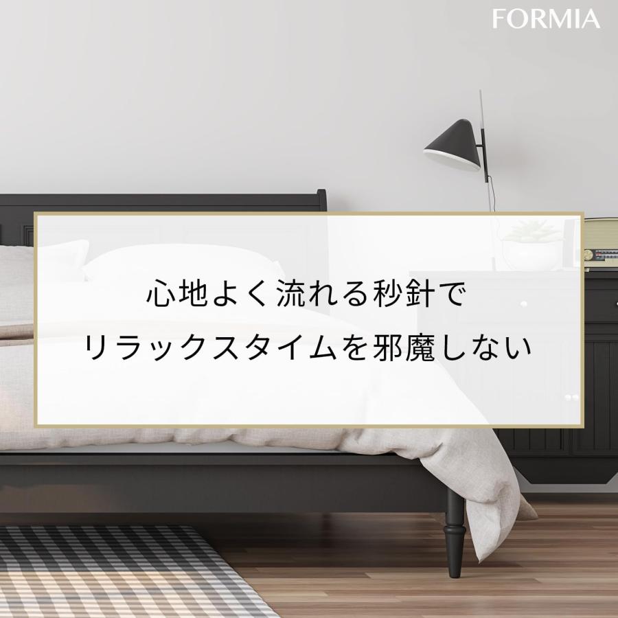 フォルミア(Formia) 目覚まし時計 白 アナログ スタンダードめざまし 静音 連続秒針 蓄光文字盤 ライト付き HT-A015W | ブランド登録なし | 05