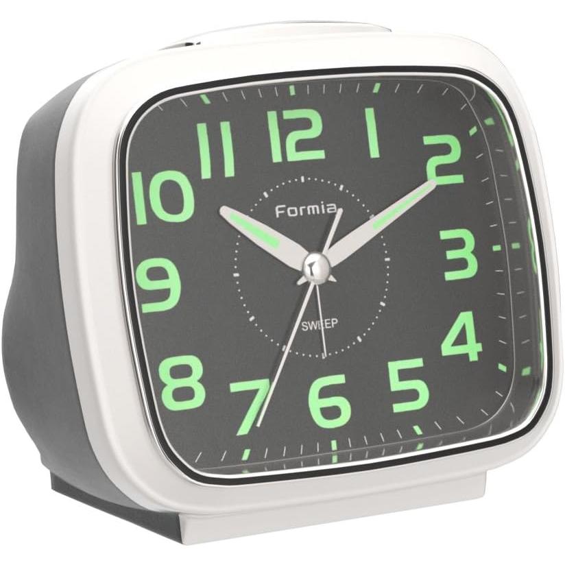 フォルミア(Formia) 目覚まし時計 白 アナログ スタンダードめざまし 静音 連続秒針 蓄光文字盤 ライト付き HT-A015W | ブランド登録なし | 07
