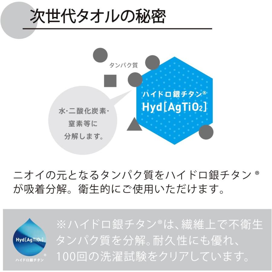 【WEB限定】 フェイスタオル 抗菌 防臭 医師が考えた ハイドロ銀チタン 吸水 5枚セット グレー 約34cm×80cm 61-5019250 | ブランド登録なし | 04