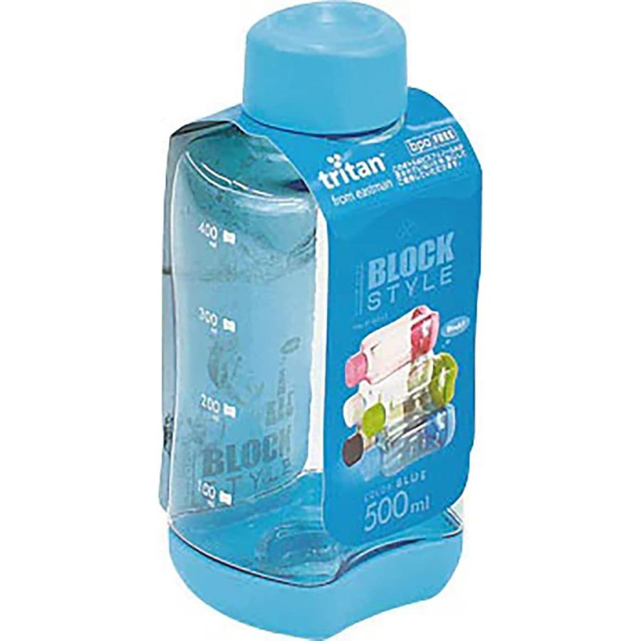 パール金属 水筒 500ml 直飲み PCアクア ボトル ブルー ブロックスタイル H-6033 ブルー | パール金属