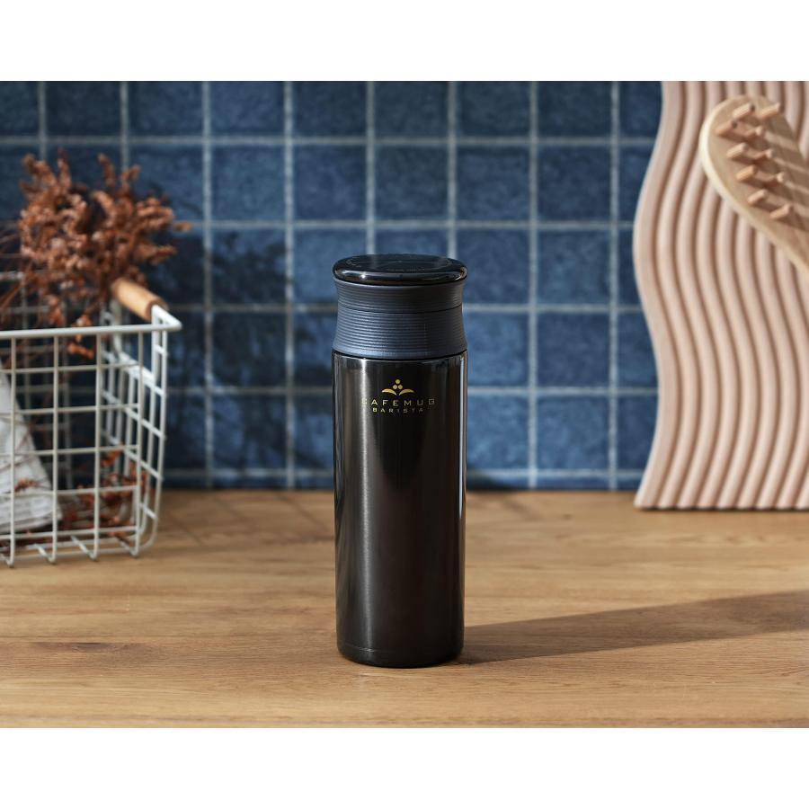 パール金属 水筒 500ml 直飲み 軽量 ステンレス マグボトル ブラック カフェマグ バリスタ HB-2609 ブラック | パール金属 | 03