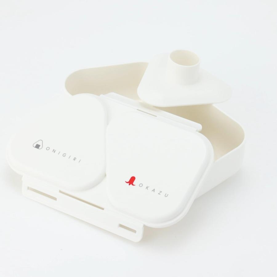 OSK 弁当箱 おにぎりランチ にぎらず作れておかずも入るおにぎりケース ホワイト [押し型付き/フタを外して電子レンジOK/抗菌] 日本製 LS-15 ホワイト | スケーター | 05