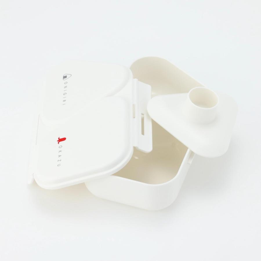 OSK 弁当箱 おにぎりランチ にぎらず作れておかずも入るおにぎりケース ホワイト [押し型付き/フタを外して電子レンジOK/抗菌] 日本製 LS-15 ホワイト | スケーター | 06