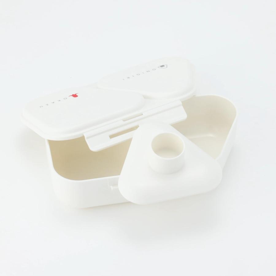 OSK 弁当箱 おにぎりランチ にぎらず作れておかずも入るおにぎりケース ホワイト [押し型付き/フタを外して電子レンジOK/抗菌] 日本製 LS-15 ホワイト | スケーター | 07