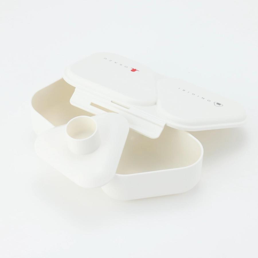 OSK 弁当箱 おにぎりランチ にぎらず作れておかずも入るおにぎりケース ホワイト [押し型付き/フタを外して電子レンジOK/抗菌] 日本製 LS-15 ホワイト | スケーター | 08