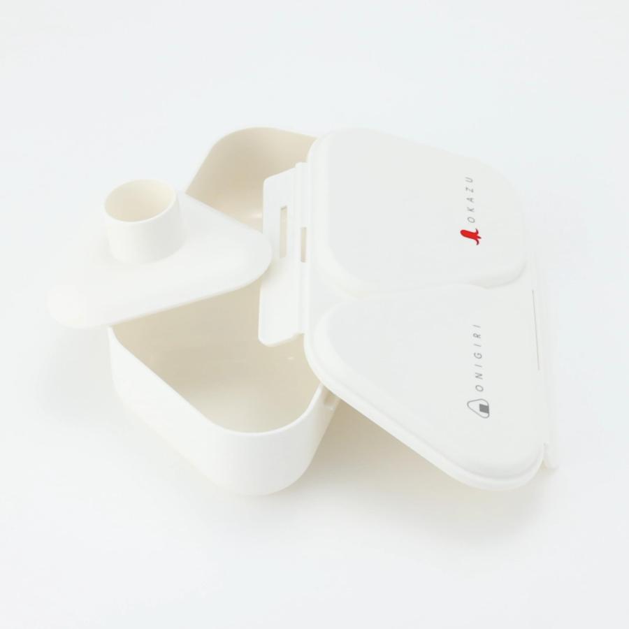 OSK 弁当箱 おにぎりランチ にぎらず作れておかずも入るおにぎりケース ホワイト [押し型付き/フタを外して電子レンジOK/抗菌] 日本製 LS-15 ホワイト | スケーター | 03