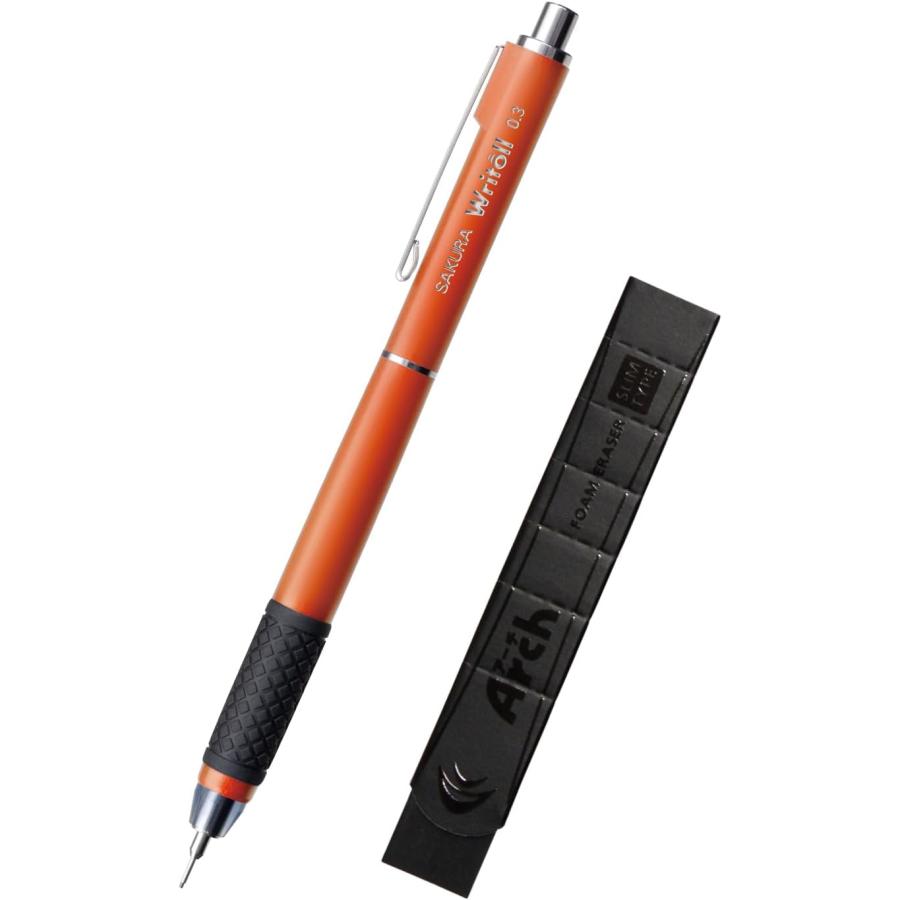 サクラクレパス シャープペン ライトル 限定 0.3mm オレンジ 消しゴム