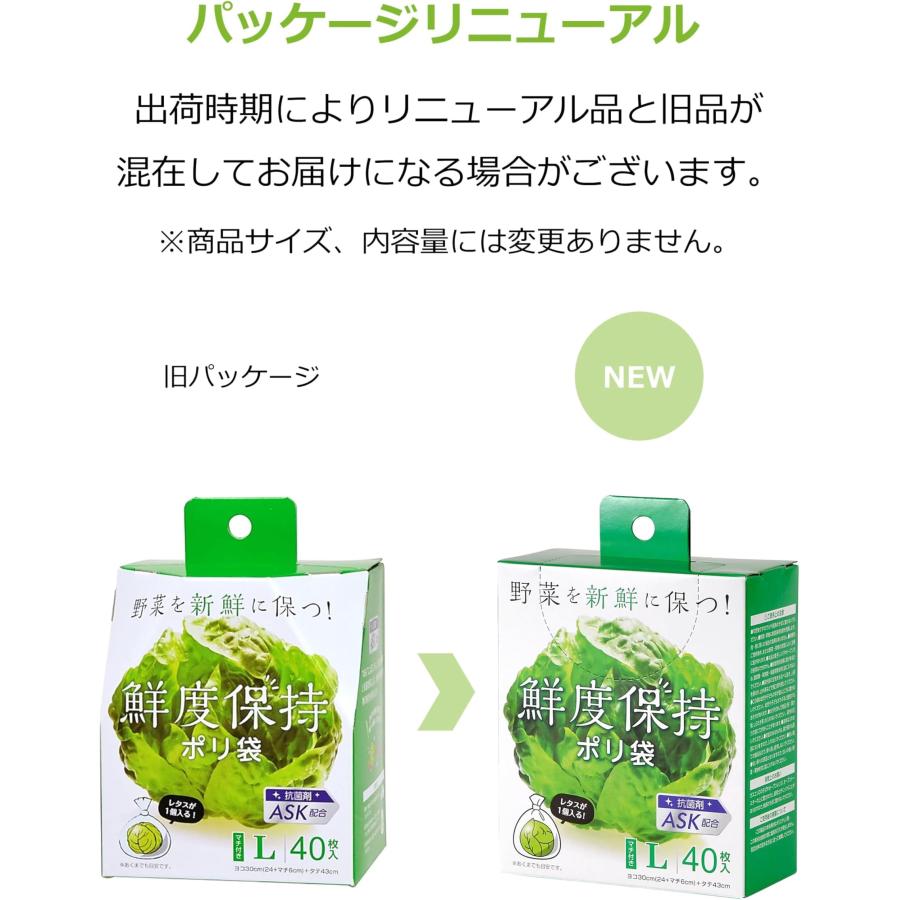 STRIX DESIGN ストリックスデザイン 鮮度保持 ポリ袋 Lサイズ 40枚×2個