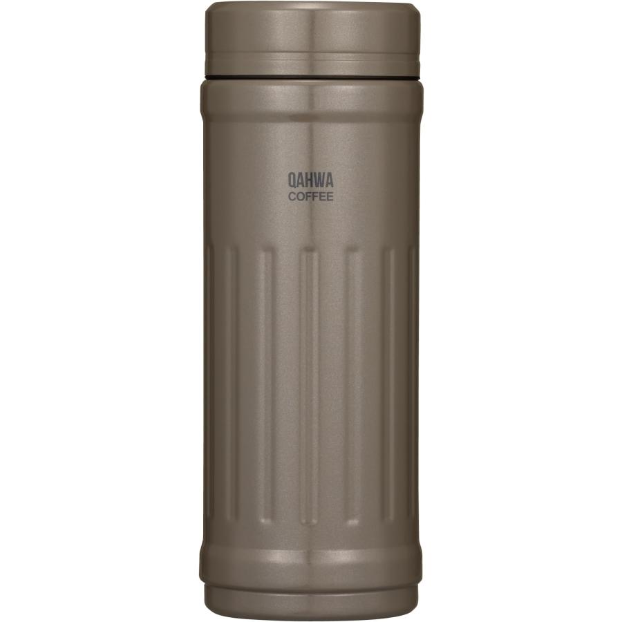 QAHWA カフア珈琲専用ボトル 410ml グレージュ 直飲み 真空断熱2層構造