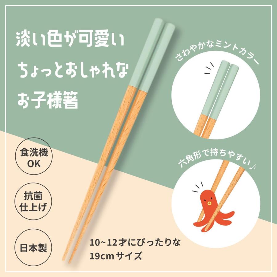 サニーライフデザイン 箸 子供 食洗器対応 抗菌仕上げ 天然木 六角形