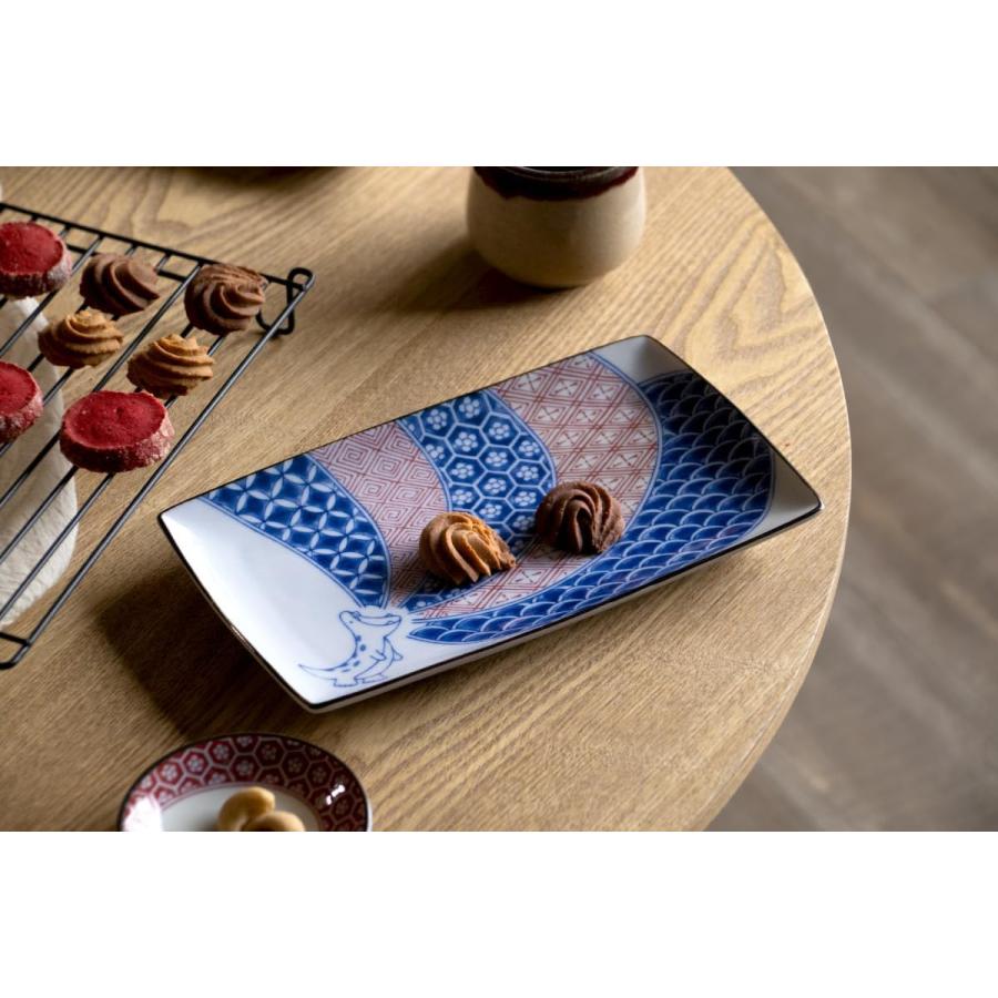 アワサカ 日本製 食器 江戸っ子恐竜 祥瑞竜 長角皿 EK88-K01 135