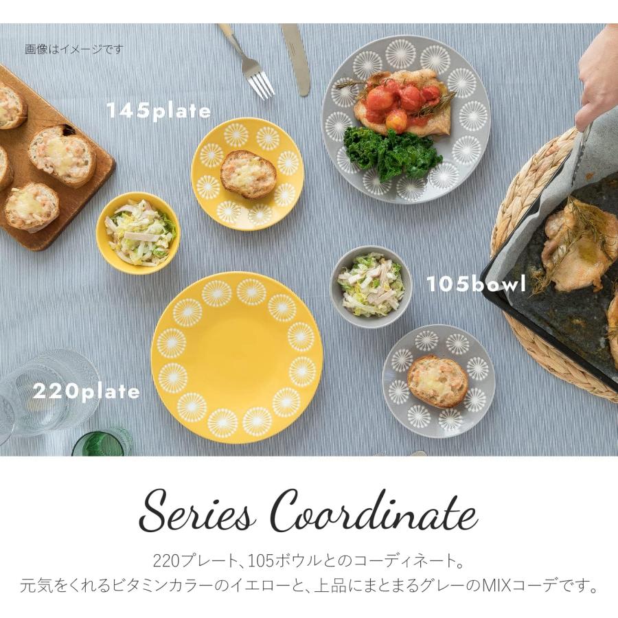 みのる陶器 美濃焼 moco モコ 145プレート イエロー 2枚セット 直径