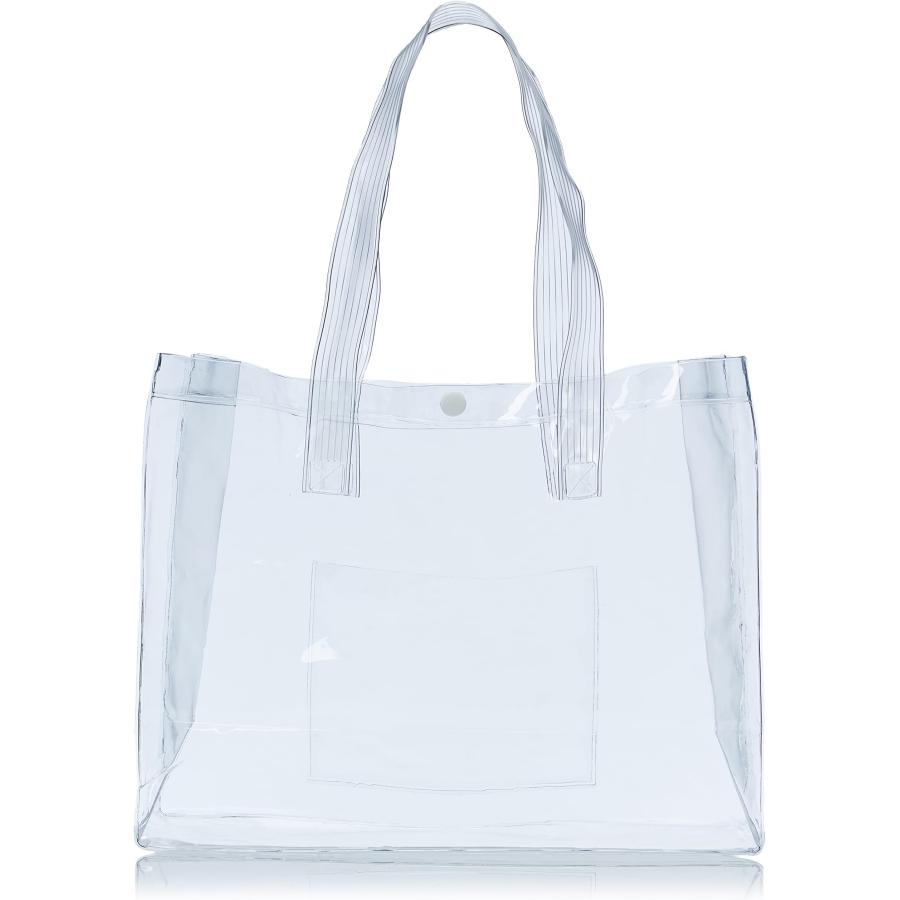 透明でいるよ 伊高 ビニールバッグ 透明 丈夫 な トート クリア バッグ L ヨコ