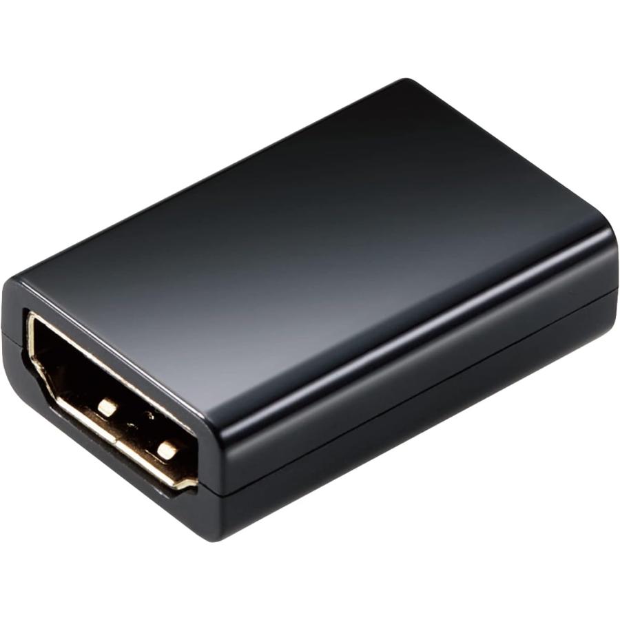 エレコム HDMI中継アダプタ 延長コネクター 4K 2K(60p) スリムタイプ ブラック AD-HDAASS01BK 1個入り