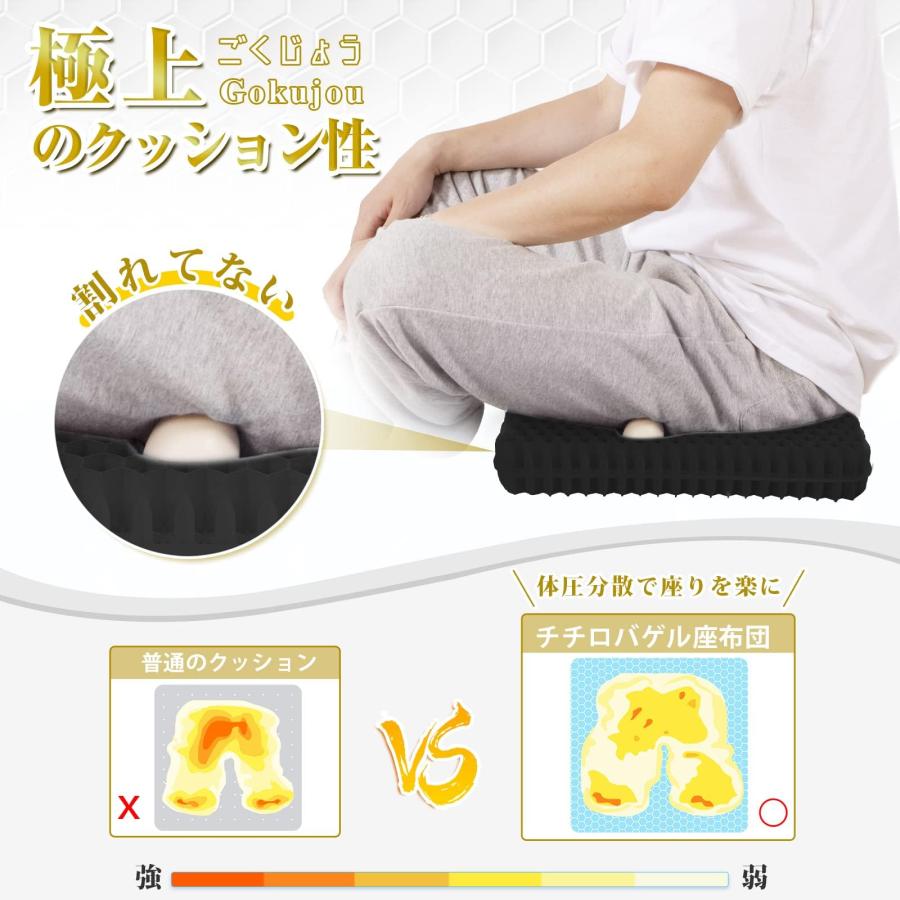 チチロバ(TITIROBA) ゲルクッション 極厚 42×37×6cm 無重力 クッション