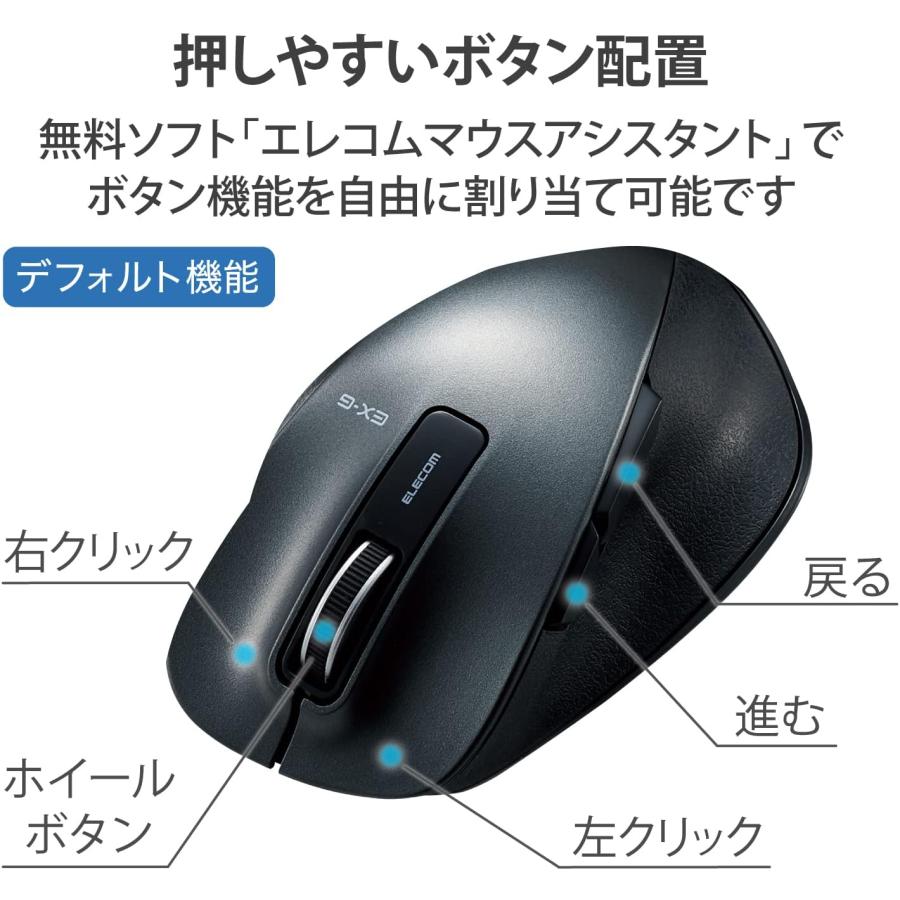 ELECOM（エレコム） マウス ワイヤレス Mサイズ 5ボタン(戻る・進む