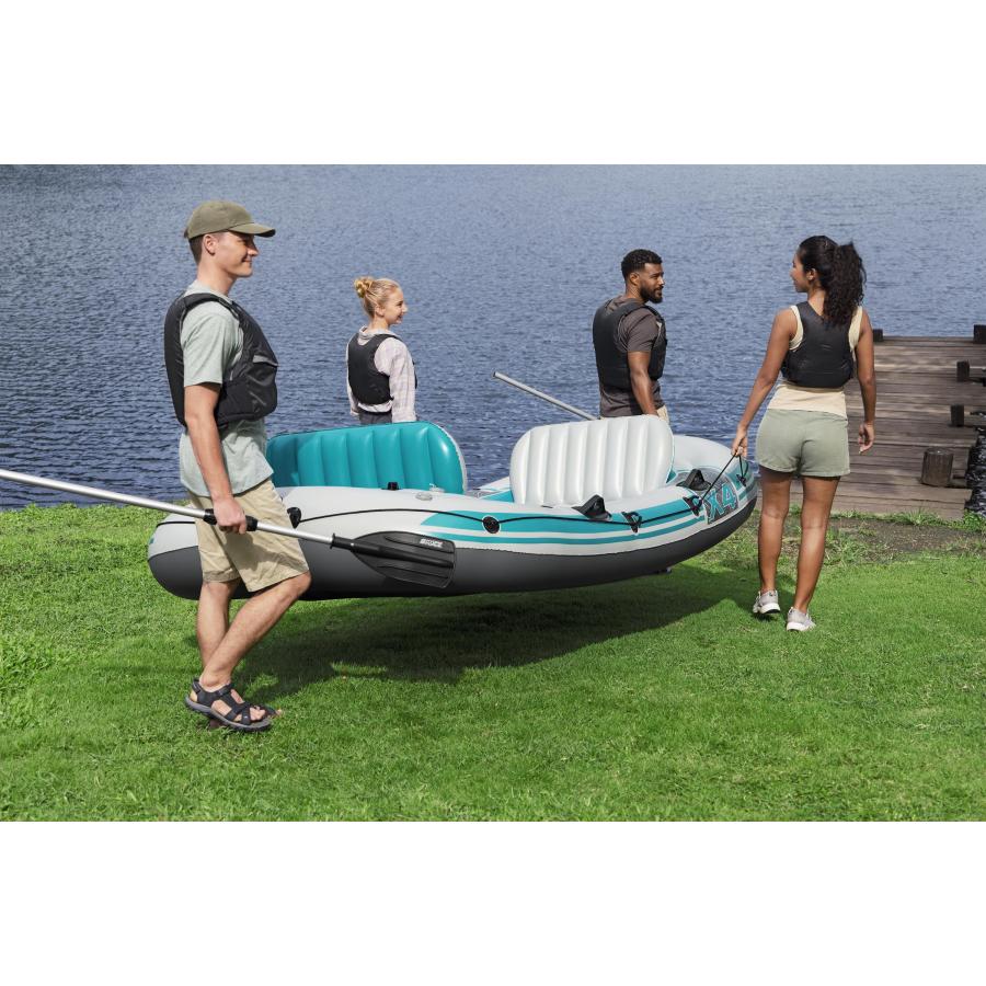 Bestway Hydro-Force Adventure Elite X4 ボートセット 4人用 4人乗り インフレータブル ゴムボート エアボート ポンプ 釣り ベストウェイ 3.15m x 1.65m 65158の画像
