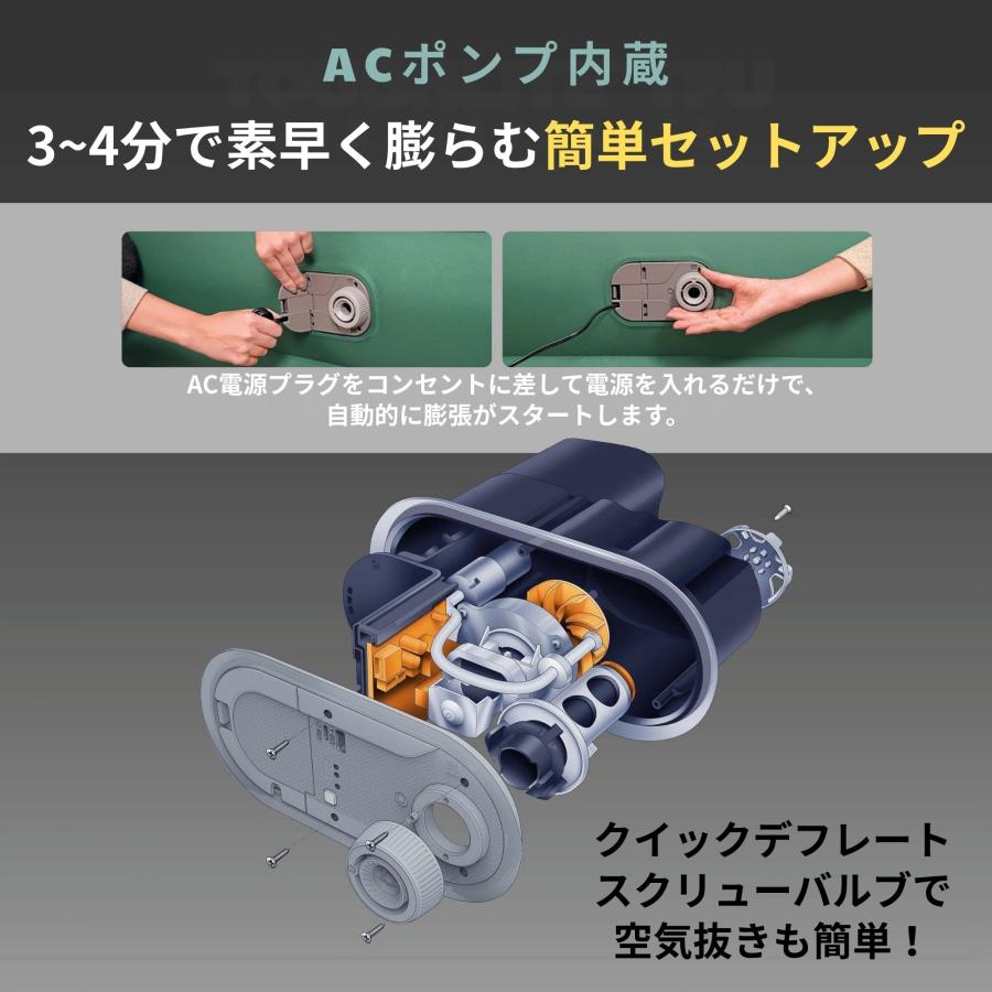 Bestway ToughLite TPU エアマットレス クイーンサイズ 電動ポンプ内蔵