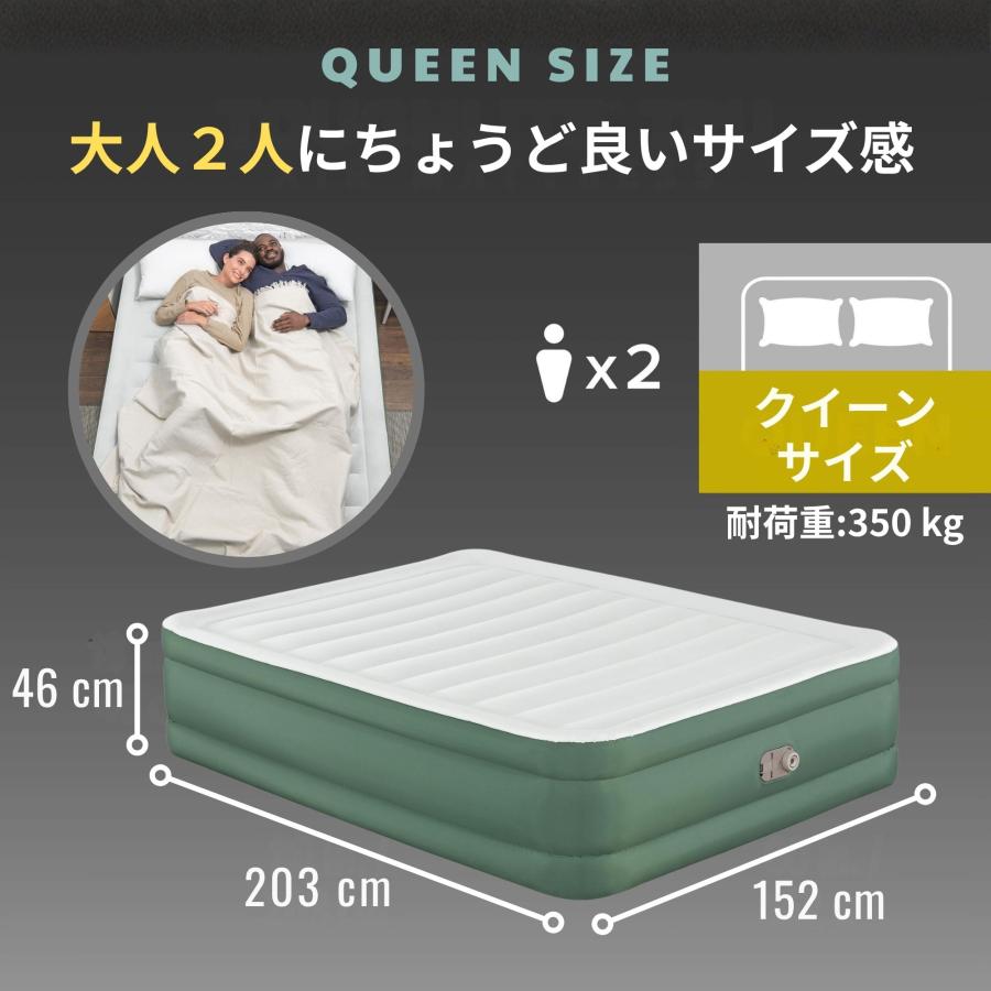 BestwayToughLite TPU 高級エアマットレス クイーンサイズ Bestway ToughLite TPU エアマットレス クイーンサイズ 電動ポンプ内蔵