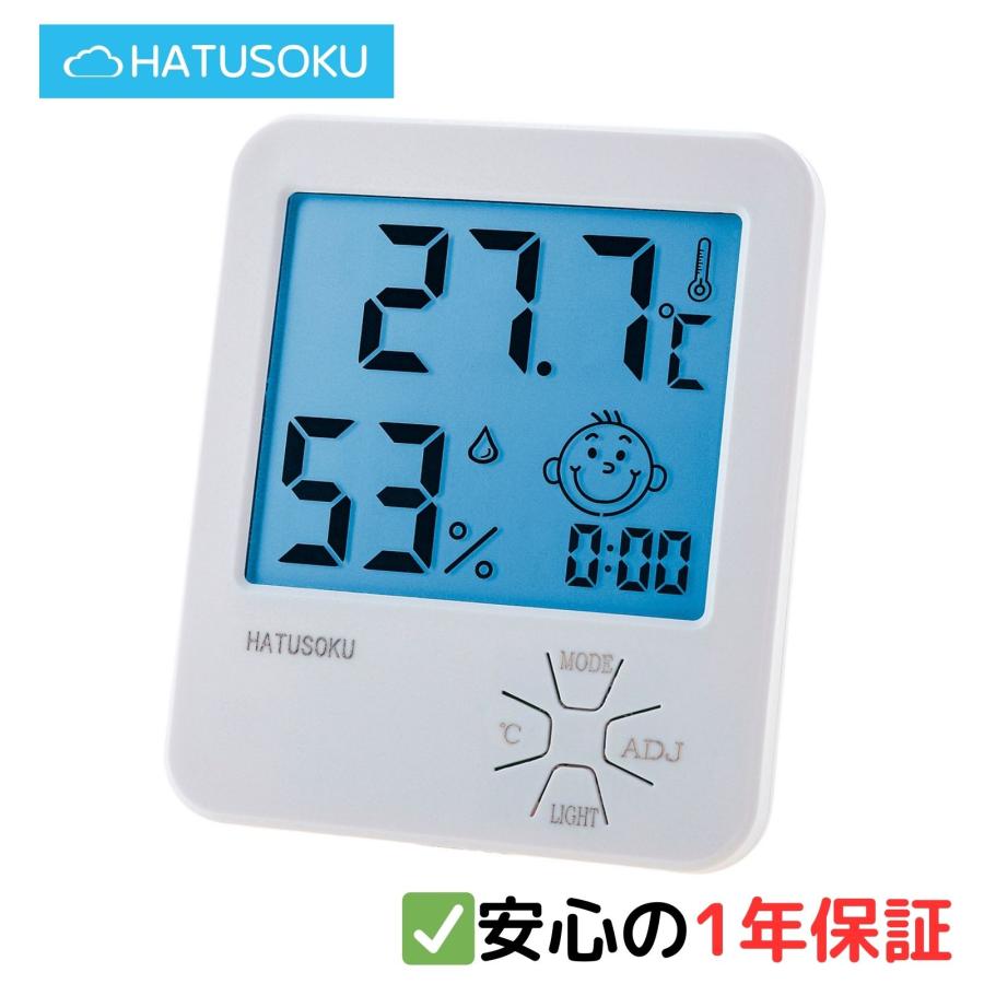 デジタル温湿度計 温度計 湿度計 快適度顔表示 (バックライト付き) HATUSOKU の商品画像