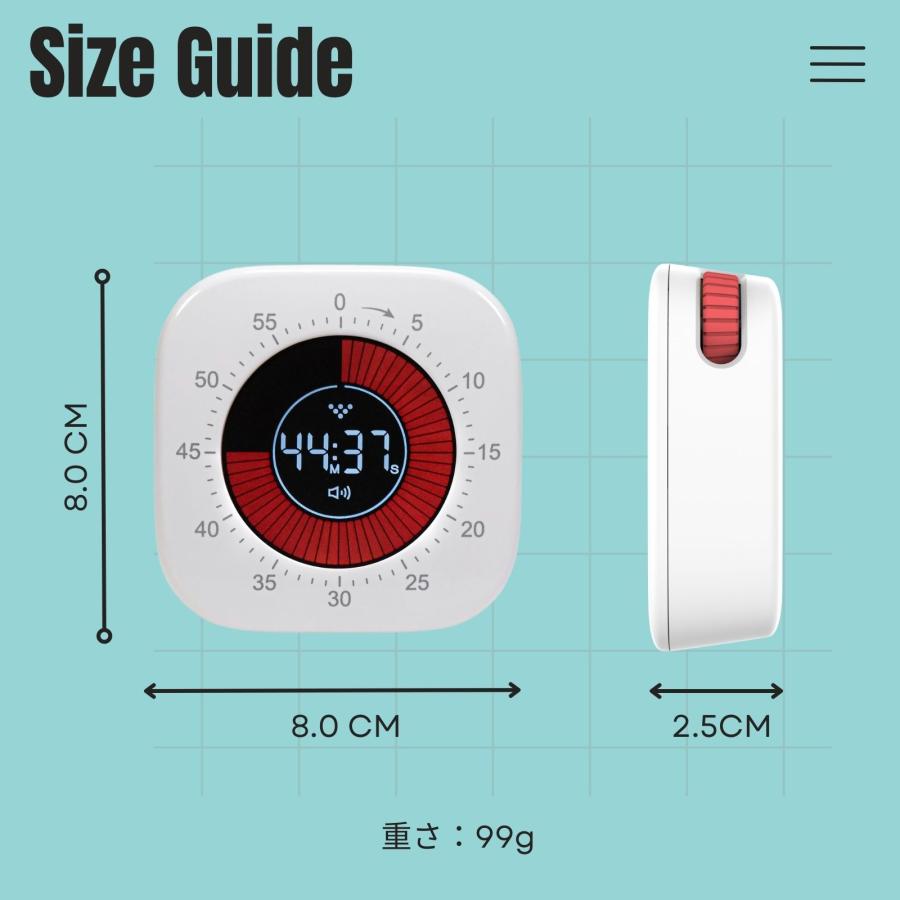HATUSOKU デジタルビジュアルタイマー TM03 スタンド・マグネット付き