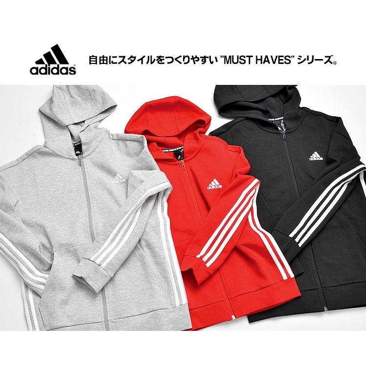 パーカー Adidas キッズ アディダス フーディー ジップアップ スポーツ 140 150 160 Cm おしゃれ 黒 ブラック グレー 赤 レッド Hauhau 通販 Paypayモール