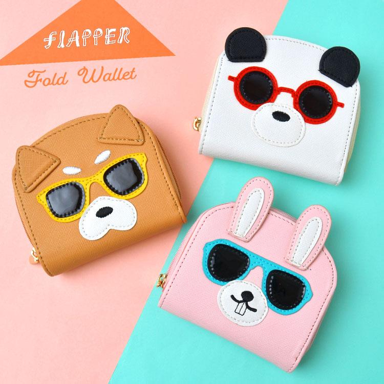 ミニ財布 レディース 可愛い Flapper フラッパー コンパクト 二つ折り財布 ウサギ うさぎ 犬 いぬ パンダ ぱんだ アニマル柄 合皮 フェイクレザー 小銭入れ Hauhau 通販 Paypayモール