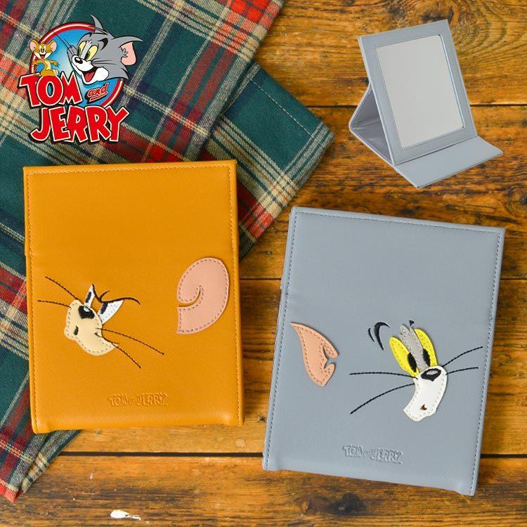 超新作 ミラー 折りたたみ 卓上ミラー トムとジェリー 合皮 おしゃれ かわいい 鏡 持ち運び 小型 スタンドミラー テーブルミラー キャラクターグッズ トム ジェリー3 300円 Aynaelda Com