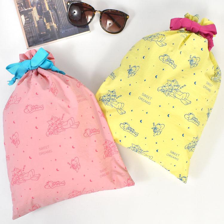 flapper_bags 仕切り付き トムとジェリー 巾着ポーチ 大容量