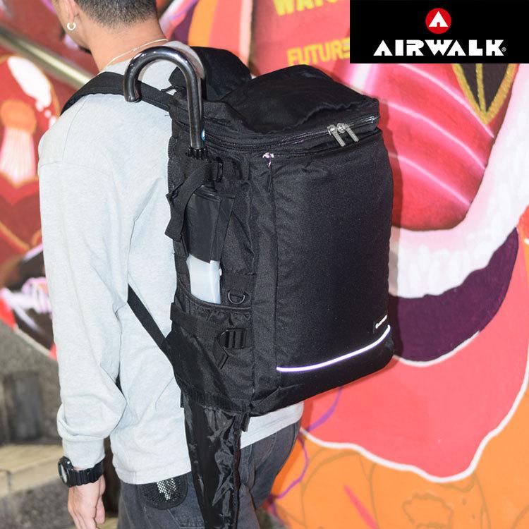リュック 傘ホルダー Air Walk エアウォーク 傘ケース リュックサック 傘 バックパック メンズ レディース 通学 中学生 高校生 通勤 おしゃれ ブランド 黒 Hauhau 通販 Paypayモール