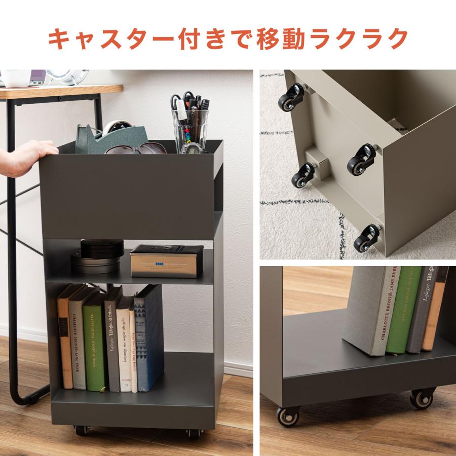 東谷 ワゴン キャスター付き スチールワゴン 棚付き 収納 DM-103