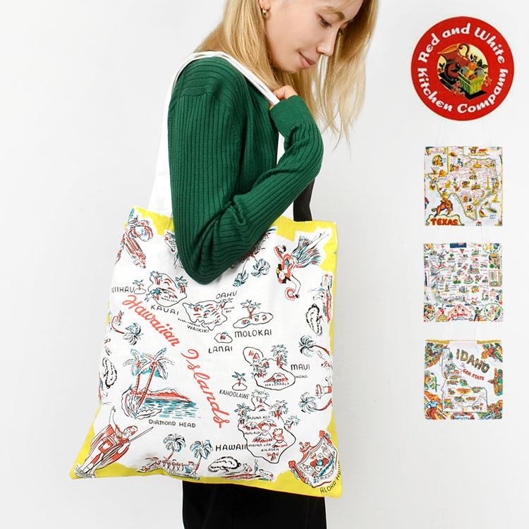 トートバッグ Red and White Kitchen Company レディース メンズ 大きめ エコバッグ 軽い 洗える 折りたたみ