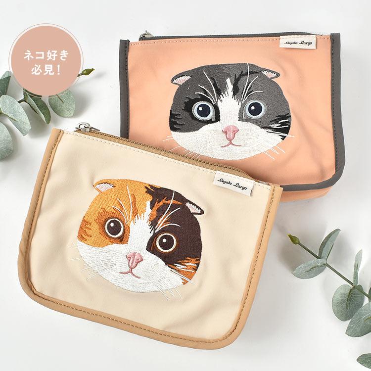 感謝価格　SALE 猫柄　持ち手付き20cmファスナーポーチ　人気　ハンドメイド 感謝価格 SALE 猫柄 持ち手付き20cmファスナーポーチ 人気