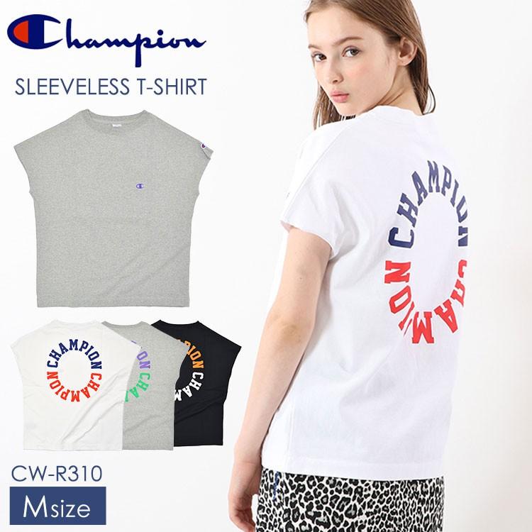 Tシャツ 半袖 レディース Champion チャンピオン ノースリーブ M バックプリント ビッグロゴ クルーネック 無地 Cw R310 黒 白 ブラック ホワイト グレー Hauhau 通販 Paypayモール