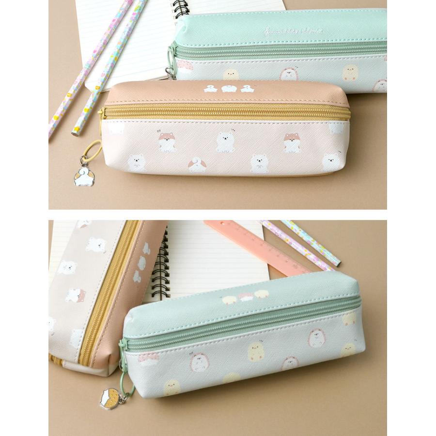 ペンケース 高校生 筆箱 かわいい 2ルームペンケース ペンポーチ 新学期 小学生 中学生 女の ファンシー おしゃれ ベージュ グリーン 子ども プレゼント ギフト Hauhau 通販 Paypayモール