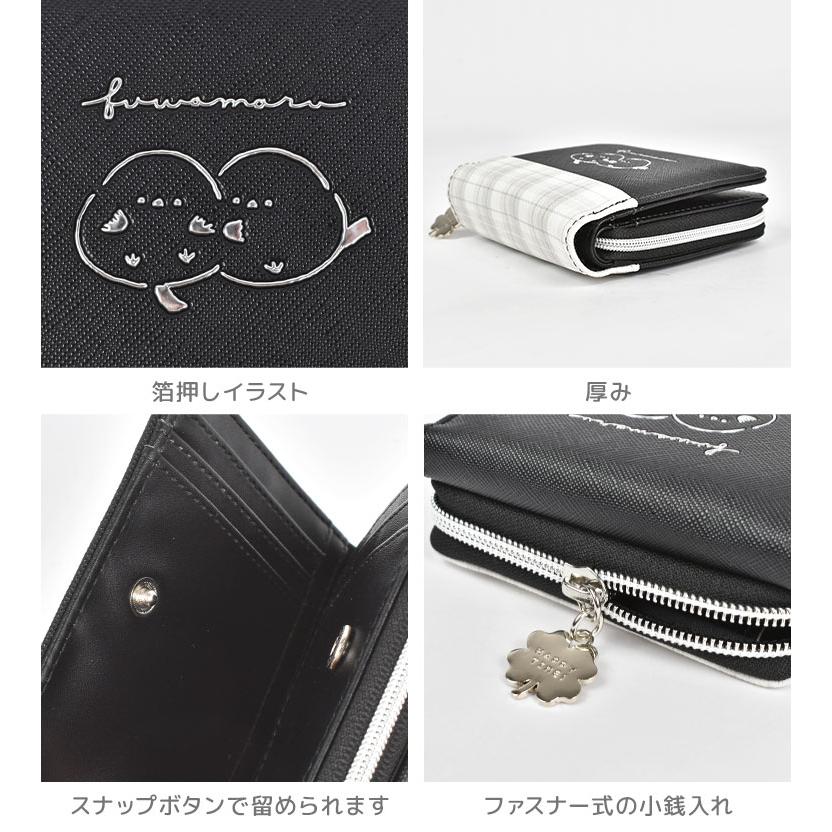 二つ折り財布　マヤレザー　ミドルウォレット　ハンドメイド　シマエナガ【匿名配送】 二つ折り財布 シマエナガ柄 グレー 124547 [M便 1/2] : シブヤ