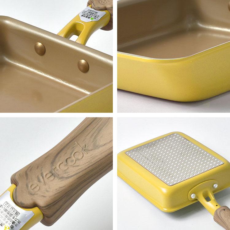 evercook エバークック 卵焼き フライパン IH ガス対応 卵焼き器 13×18