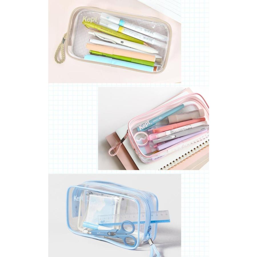 ペンケース Kept 激安通販専門店 かわいい クリア 筆箱 中学生 ペンポーチ 高校生 透明 ケプト クリアペンケース 大容量 Pcv クリアポーチ ビニール