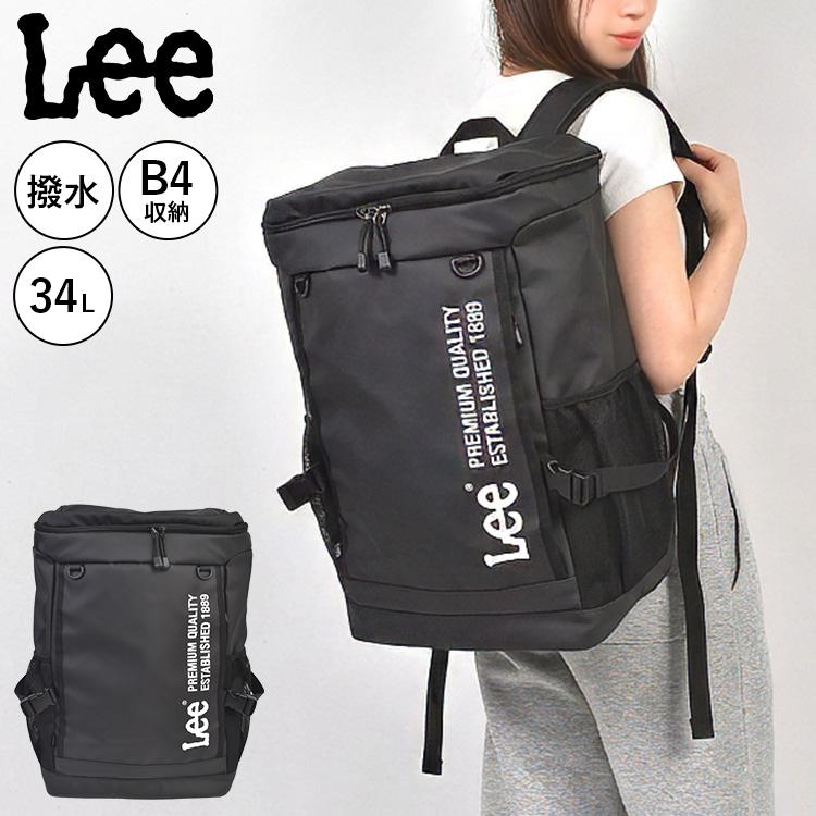 Lee（リー） リュック 通学 大容量 34L 撥水 ボックスリュック 黒