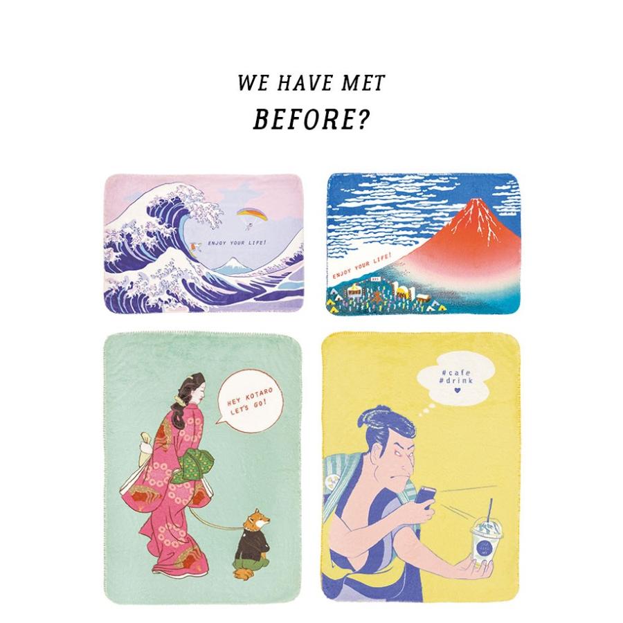 ブランケット ひざ掛け モコモコ かわいい ボア 大判 日本画 おもしろ 140cm ユニーク 写楽 見返り美人 波 富嶽三十六景 葛飾北斎 Hauhau 通販 Paypayモール