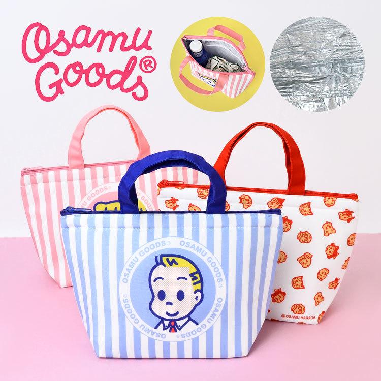 ランチバッグ ランチトート 保冷バッグ オサムグッズ キャラクター パステル ストライプ 通信販売 かわいい ランチ 保冷 ミニトート 保温 お弁当入れ 総柄