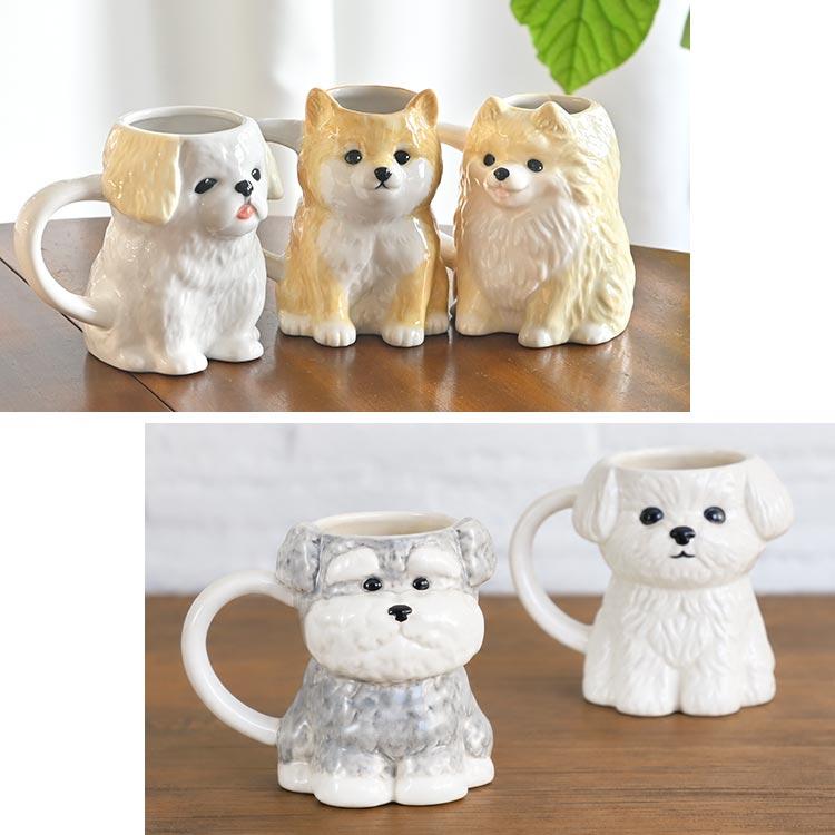 マグカップ 動物 犬 猫 パンダ ダイカットマグ 陶器 磁器 コップ