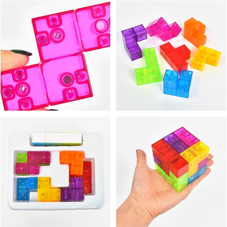 カチッとクリスタルキューブ 立体パズル 子供 こども おもちゃ 知育玩具 マグネット 知育パズル シルバーバック | シルバーバック | 08