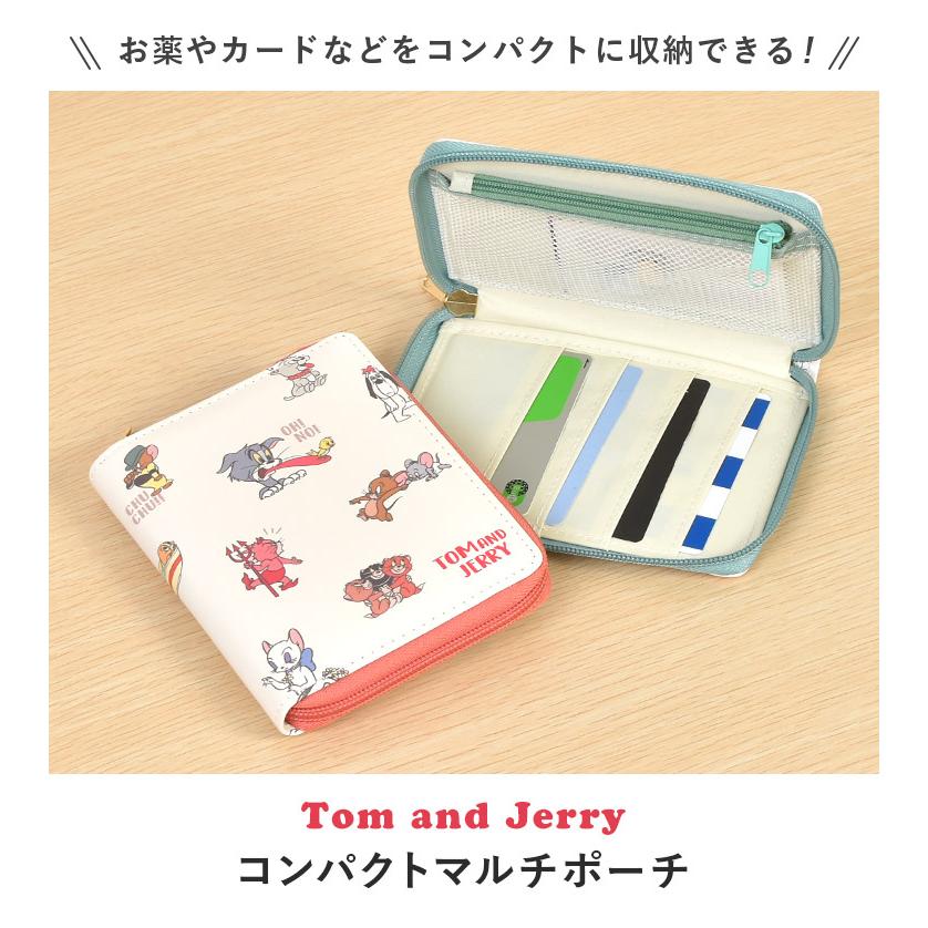 マルチケース トムとジェリー 診察券 保険証 お薬 パスポートケース キャラクター コンパクト カードケース 小さめ ファスナー 二つ折り | ブランド登録なし | 03