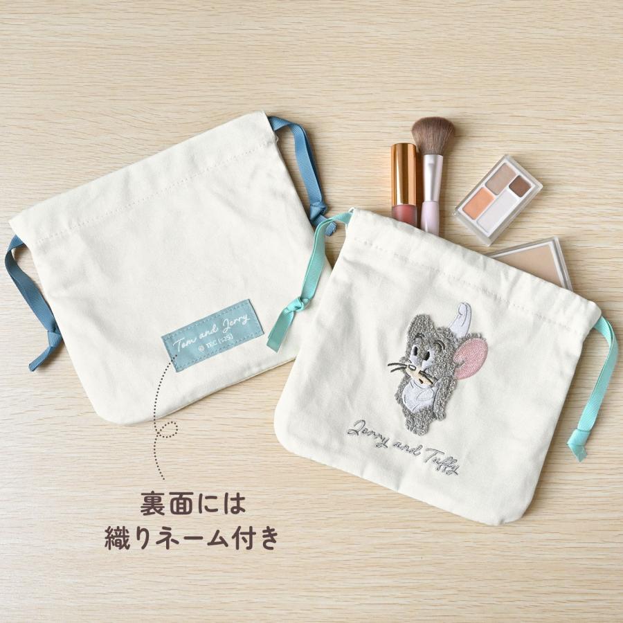 トムとジェリー 巾着ポーチ 小物入れ トム ジェリー タフィー サガラ刺繍 コスメ 化粧 ミニポーチ かわいい プレゼント ギフト | ブランド登録なし | 07