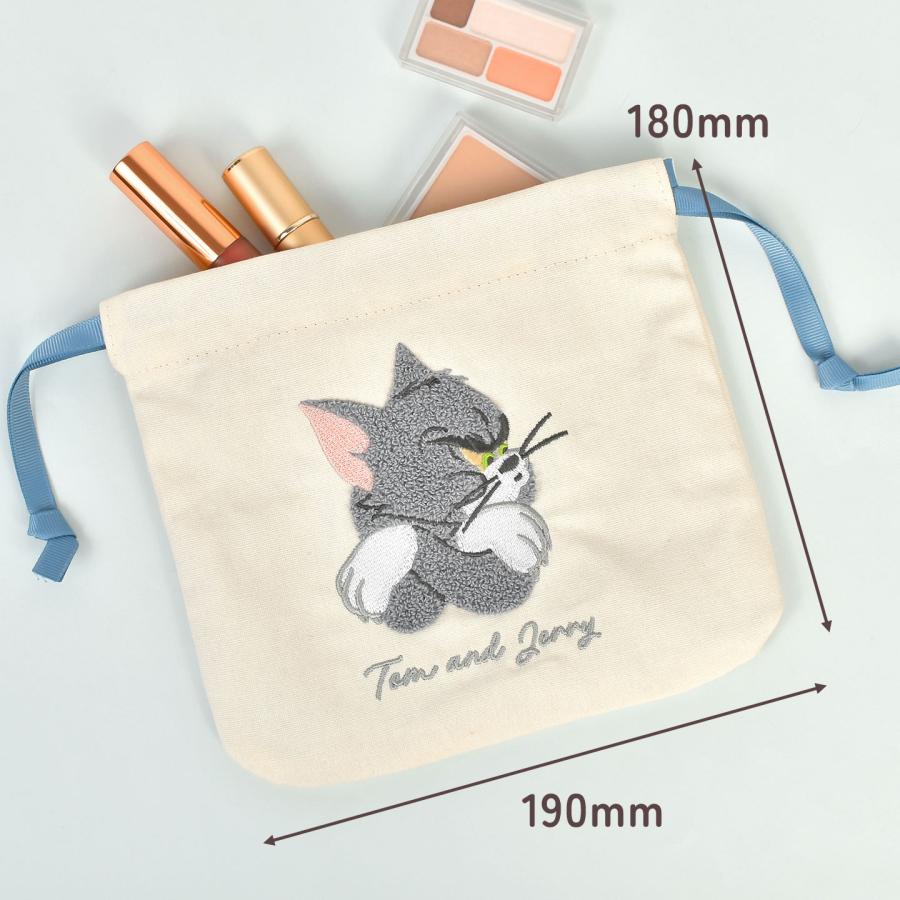 トムとジェリー 巾着ポーチ 小物入れ トム ジェリー タフィー サガラ刺繍 コスメ 化粧 ミニポーチ かわいい プレゼント ギフト | ブランド登録なし | 08