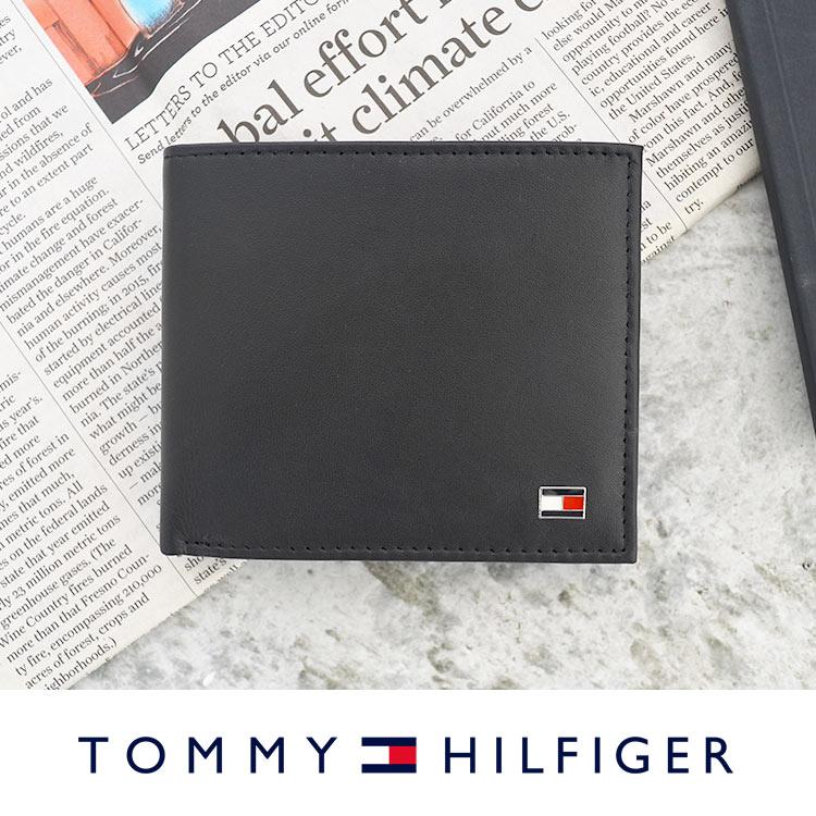 財布 二つ折り TOMMY HILFIGER トミー ヒルフィガー メンズ財布 本革 レザー 牛革 メンズ 化粧箱入り おしゃれ ブラック 小銭入れ 黒 送料無料｜hauhau｜10