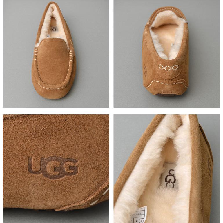 モカシン ugg アグ アンスレー ANSLEY スリッポン レディース 冬用 冬 ムートン おしゃれ もこもこ シープスキン スエード ローファー ぺたんこ 送料無料｜hauhau｜13