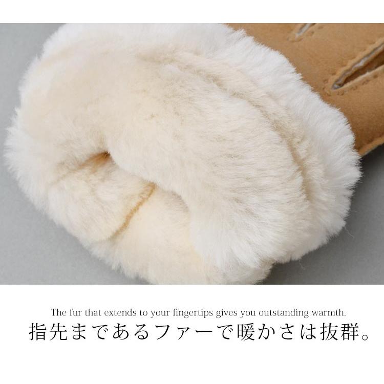 ugg 手袋 レディース アグ グローブ 本革 シープスキン 羊革 柔らかい ファー もこもこ 裏ファー S M 黒 グレー 茶 ピンク 可愛い  おしゃれ ギフト 送料無料